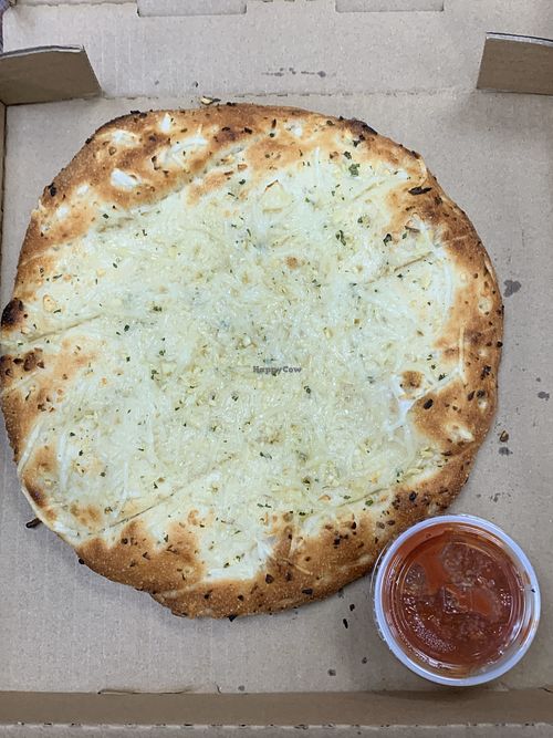 Vegan garlic cheese bread at Vegan Pizza in Garden Grove