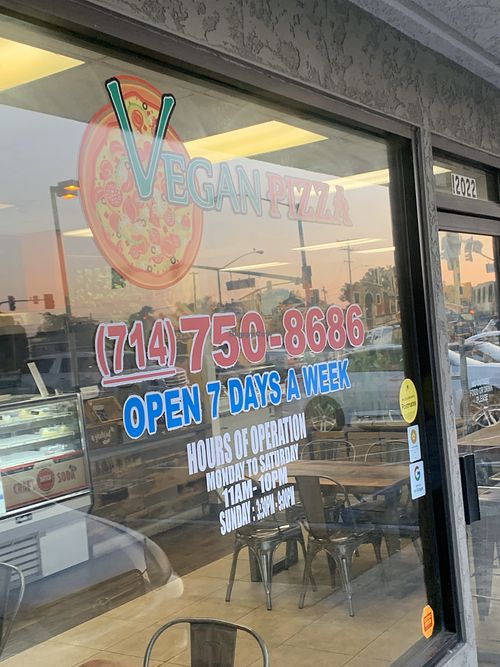Entrance to Vegan Pizza at Vegan Pizza in Garden Grove
