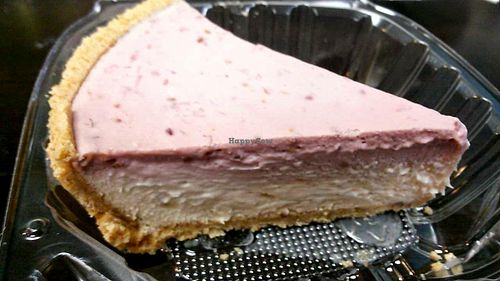 Raspberry cheesecake at Vegan Pizza in Garden Grove