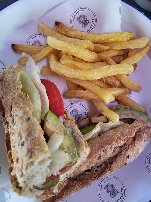 Vegan baguette at Blossom Owl in Kalamata