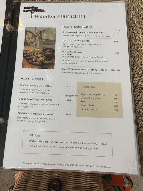 Menü  at La Bianca  in Lembongan