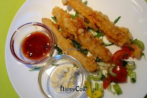 Tempura with Tempeh + Thai spices. at Veggies on Fire in The Hague