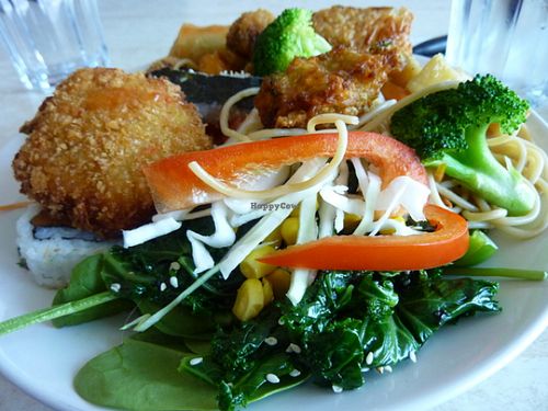 Buffet plate at Pepper Tree Veggie Cuisine in Houston