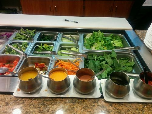 salad bar buffet at Pepper Tree Veggie Cuisine in Houston