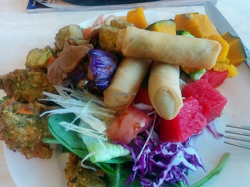 buffet plate at Pepper Tree Veggie Cuisine in Houston