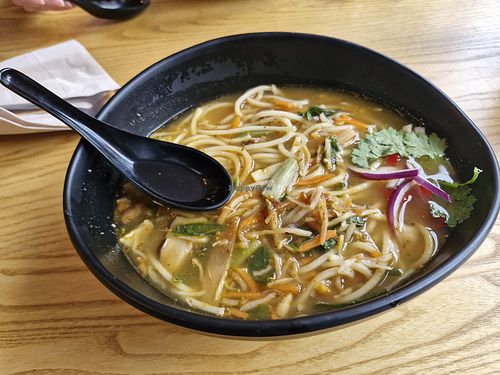 Vegan ramen bowl at The Central Bar - JD Wetherspoon in Cardiff