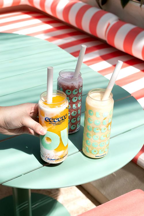 Refreshing Vegan, Dairy free, Gluten free COCOLO Chillers - Mango Rush, Strawberry Cream, Pinacolada at COCOLO in Hawthorn