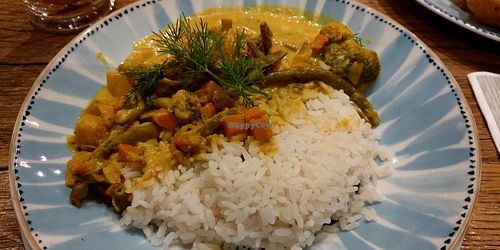 Veganes Curry at Hafensänger in Dornum