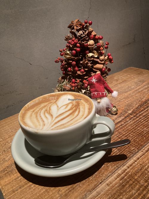 Soy milk latte (delicious!)  at Porta Coffee Stand in Tokyo