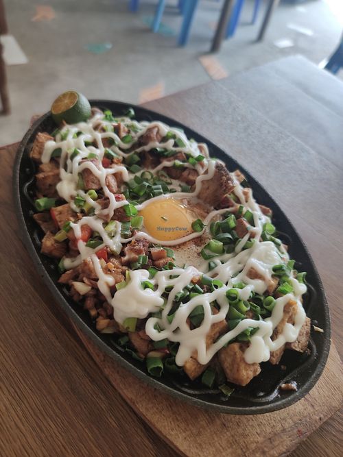 Tofu Sisig (ask them to remove egg and mayo) at Mila's Restaurant in Moalboal