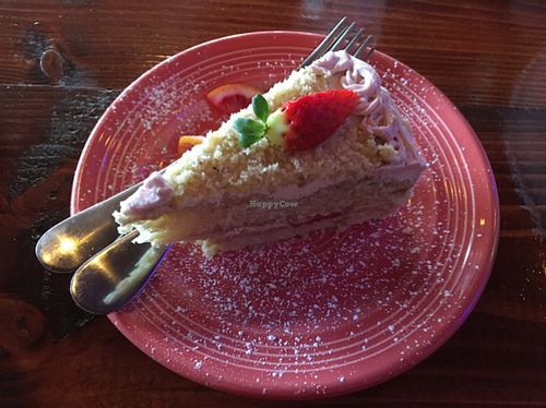 Strawberry almond cake.  at The Grain Cafe in Los Angeles