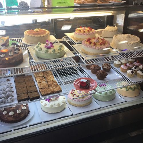 all vegan desert case! drool!  at The Grain Cafe in Los Angeles