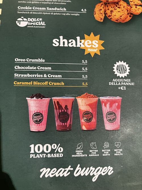 Shakes choices  at Neat Burger - Merlata Bloom in Milan