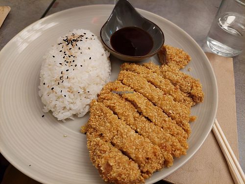 Main / Vegan tonkatsu at Okashi Valencia in Valencia