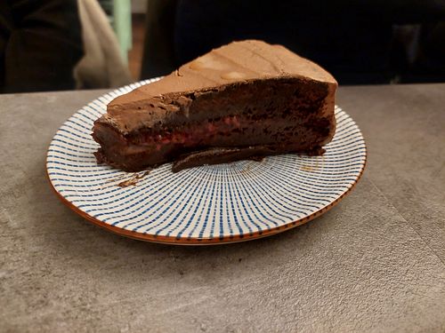Dessert / vegan chocolate cake at Okashi Valencia in Valencia