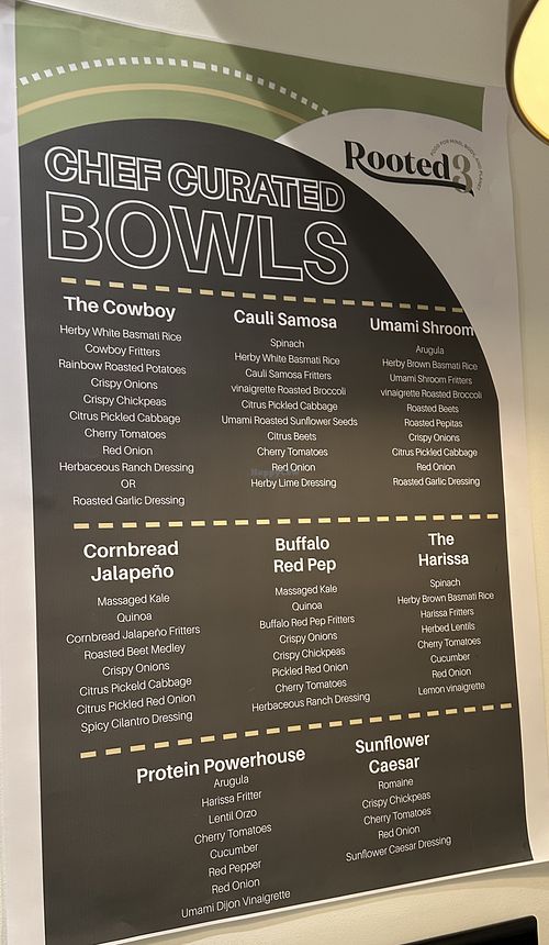 Chef Curated Bowls  at Rooted3 in Bethesda