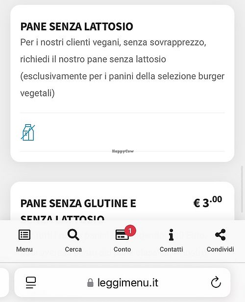 Vegan bread is optional   at La Compagnia del Luppolo in Parabiago