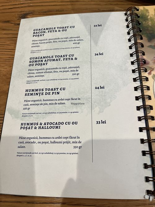 Vegan Options on Menu  at The Dripper in Oradea