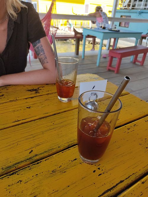 Iced Americanos at Pink Flamingo in Utila