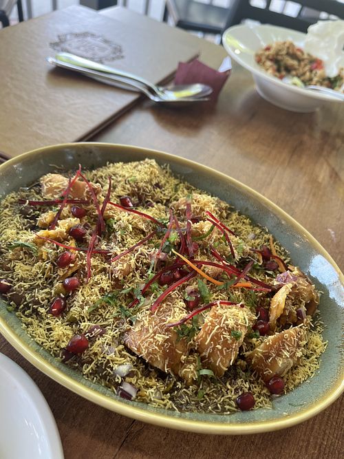 Samosa chaat  at Aura On The Lake in Niagara-on-the-lake