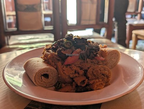 Vegan tibse firfir at Fitsum Shiro bet - ፍፁም ሽሮ ቤት in Addis Ababa