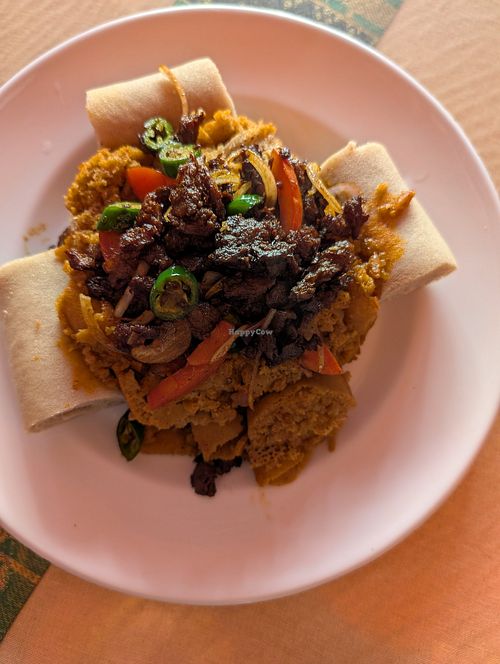 Vegan tibse firfir at Fitsum Shiro bet - ፍፁም ሽሮ ቤት in Addis Ababa