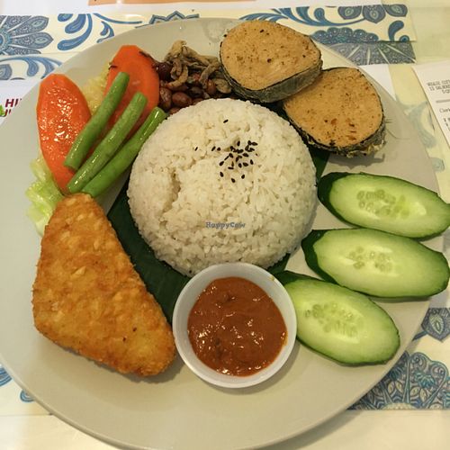 nasi lemak  at Veggie Cottage in Central Singapore