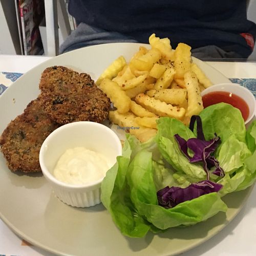 fish and chip  at Veggie Cottage in Central Singapore