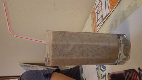 Red bean milkshake at Veggie Cottage in Central Singapore