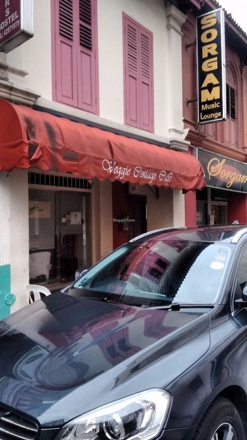 Outside, just not open when it should be at Veggie Cottage in Central Singapore