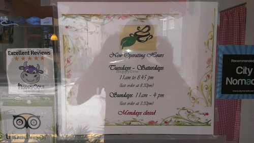 opening times at Veggie Cottage in Central Singapore