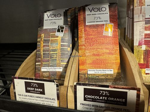 A couple vegan chocolate bars   at Grossman's Noshery & Bar in Santa Rosa