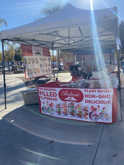 Plant-Based Flat Bread by Bolani (Vegan)  at Kaiser Permanente Farmers Markets in Modesto