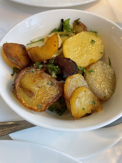 Vegan fried potatoes  at Fischers Fritz Restaurant in Kiel