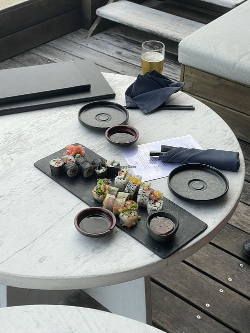 Delicious vegan sushi  at Upa Upa in Bora Bora