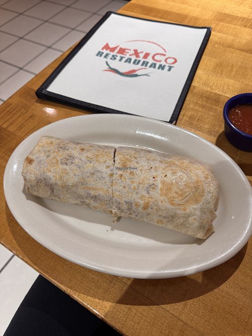 HUGE vegan burrito   at Mexico Mexican Restaurant in Des Plaines