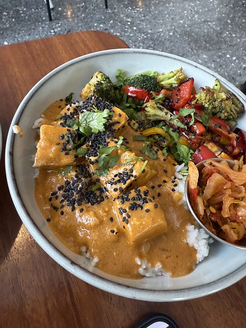 Peanut tofu  at Café Vegetal - Coyoacán in Mexico City
