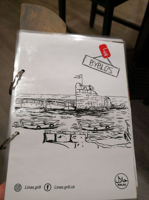 The menu at Lina's Grill in West London