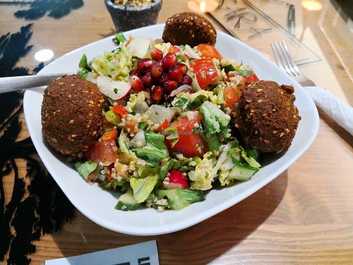 Quinoa falafel salad. at Lina's Grill in West London
