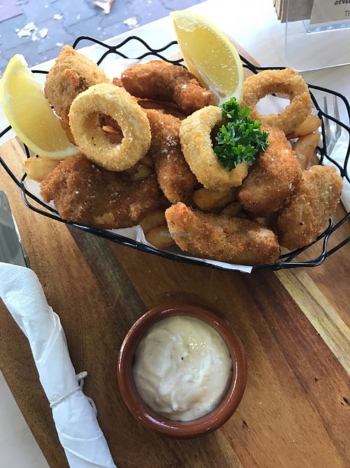 seafood basket at Everything Vegan in Goodwood