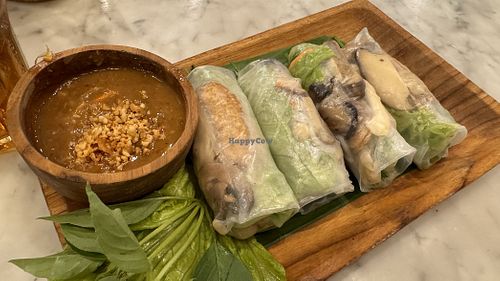 Vegan rice paper rolls with tofu & mushrooms (3 or 5 rolls available, I already ate one before taking the picture)  at Hanoi by MeVui in Denpasar