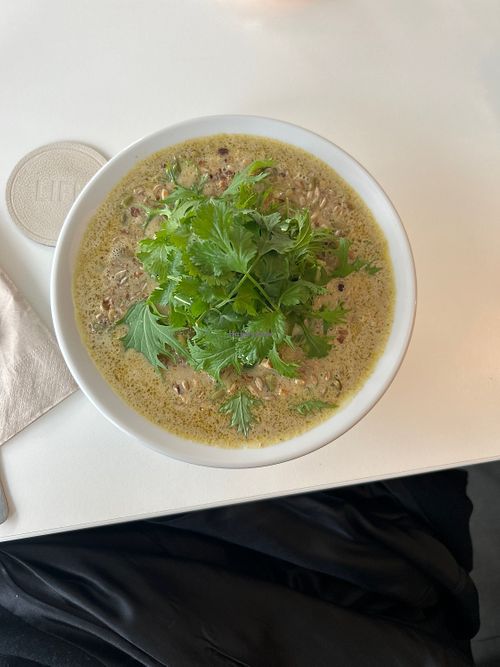 Noodle green curry soup dish  at F LIFE  in Veldhoven