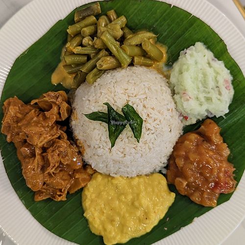 Signature curry leaf coconut rice at Kunthaville in Central Singapore