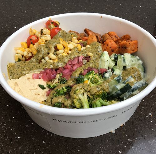 Power Bowl (vegan as is). Wonderful elevated taste. at Piada Italian Street Food - MoA in Bloomington