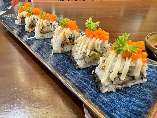 Sushi with carrot “roe"  at Chay Citta in Hanoi
