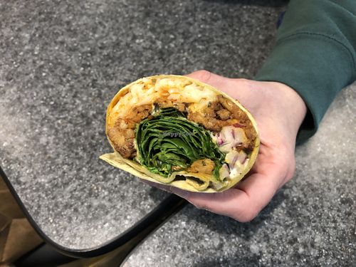 Vegan Buffalo Chick’n Wrap  at Erie Food Co-op in Erie