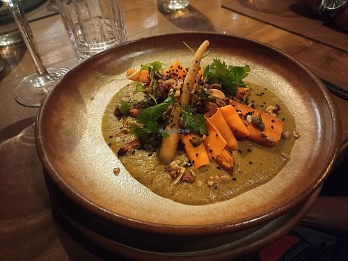 Grilled and lacto-fermented carrots with curry sauce. at Auténtico  in Mendoza