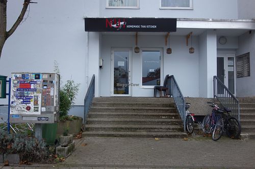 The entrance  at Nui Thai Kitchen in Saarbrucken