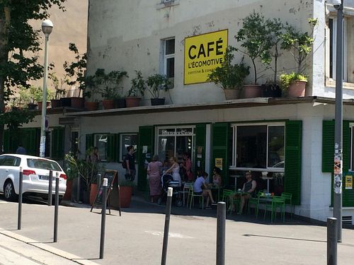 Front of the café as of June 2015. at L' Ecomotive in Marseille