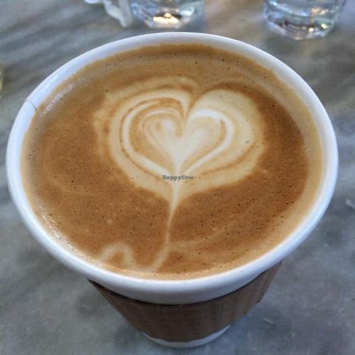 large soy late  at Cafe Cultura in San Juan